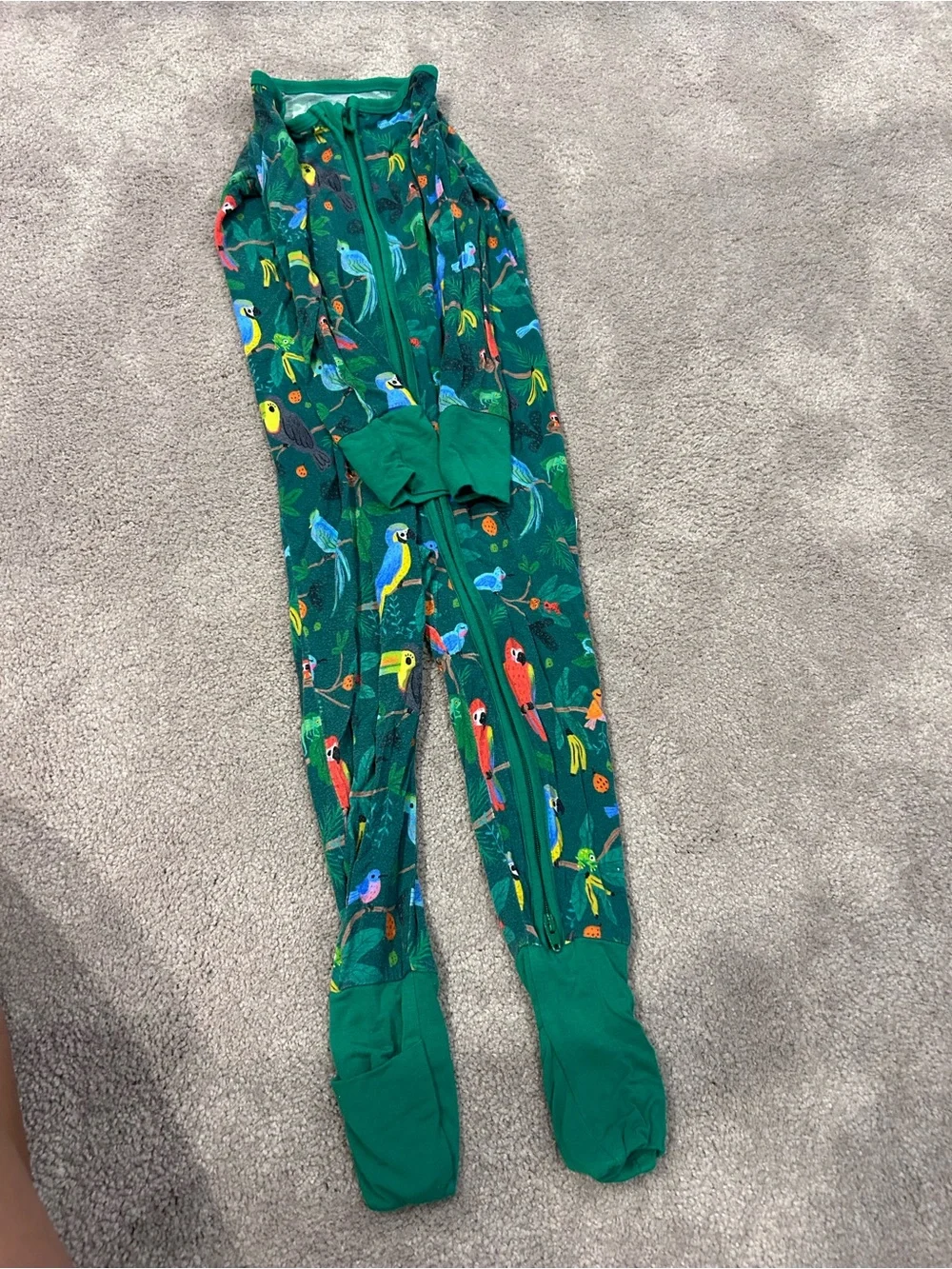 Little Sleepies Green Tropical Parrot Zippy